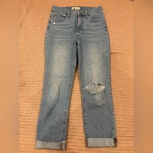 Madewell Distressed Blue Jeans